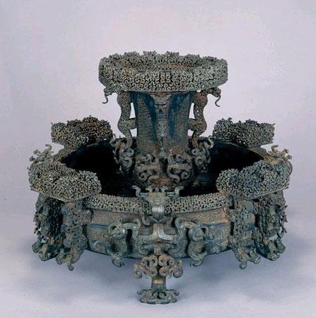 失蜡法青铜器尊盘冰鉴的模型.