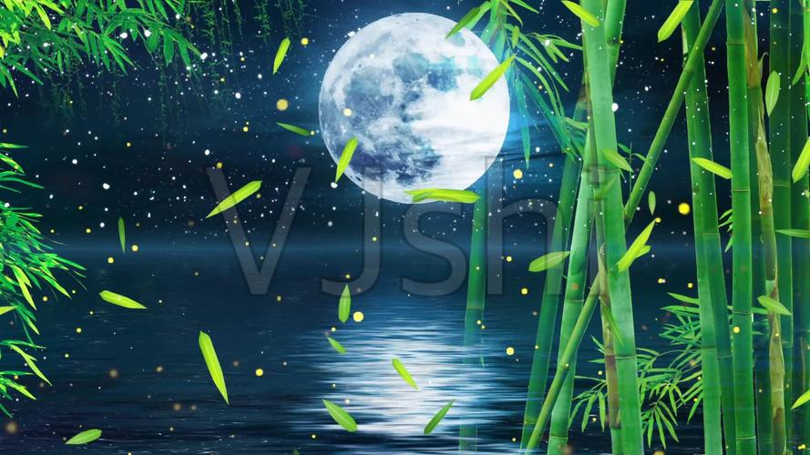 月光下的凤尾竹