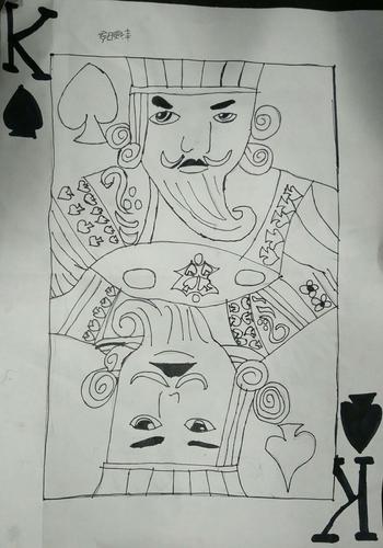 扑克牌的绘画