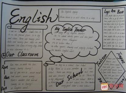 英语小报版面设计黑白