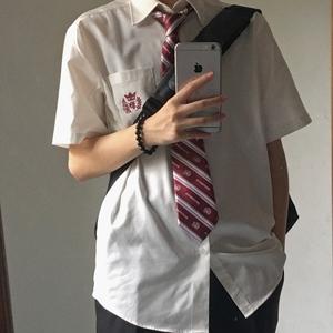 【潘特维拉】阿红衬衫-男款 dk制服原创设计短袖长袖刺绣衬衫学生