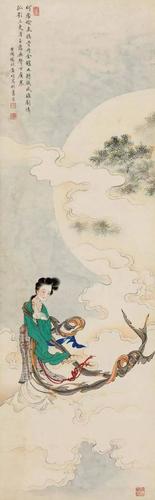 轻抚瑶琴云彩间. 嫣然伴我眠.不知妖与仙.