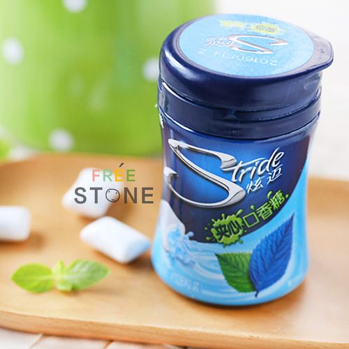 stride炫迈口香糖夹心双重薄荷味口香糖清新口气 53.2g瓶装约28粒