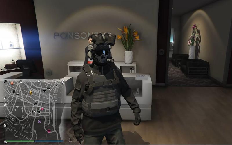 活动作品作战服gta5线上swat特种部队黑色作战服装搭配30热成像战斗