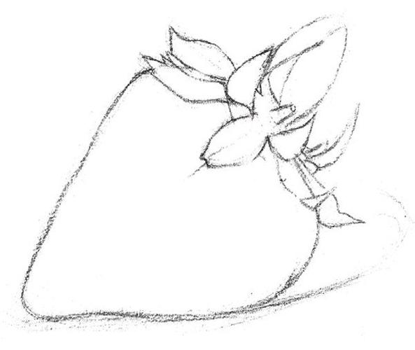 素描水果草莓的绘画教程
