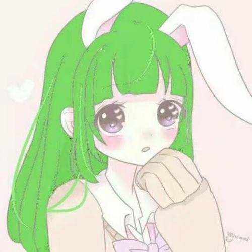 二次元绿色系唯美图片女生头像