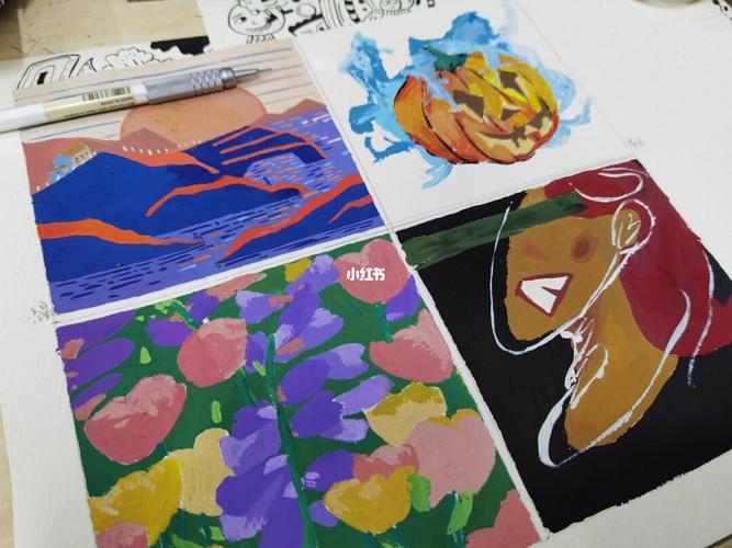 清晨,节日,初恋,苦闷(色彩构成)_绘画_文化_绘画
