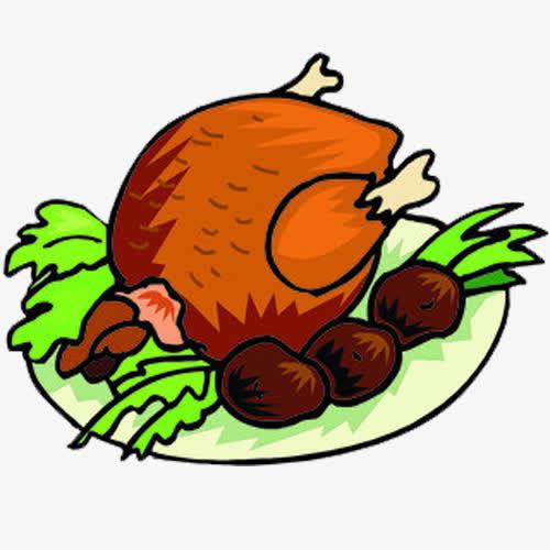 关键词 : 鸡肉美食,卡通手绘,鸡腿,青菜,盘子,肉