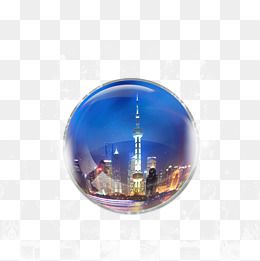 水中漂浮城市东方明珠龙环绕