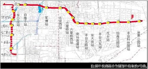 北京地铁六号线线路图问:现在规划的到燕郊吗?