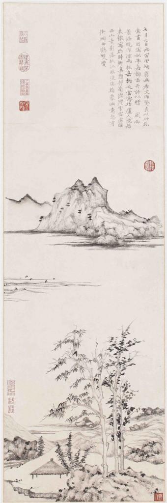 倪瓒 秋亭嘉树图 纸本