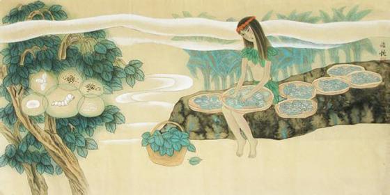 嫘祖发明植桑养蚕,缫丝制衣,和黄帝一道开创中华男耕女织的农耕文明.