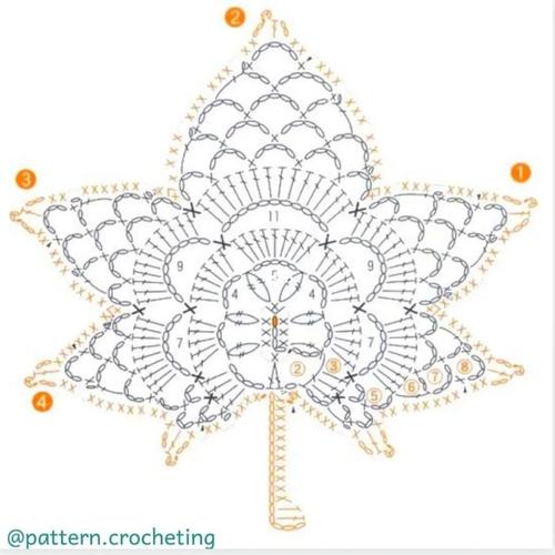 钩针79树叶单元花图解_钩针_钩针图解_兴趣爱好_手工