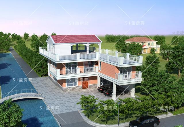 推荐两款二层半带露台别墅图片,在南方建这样的房子才