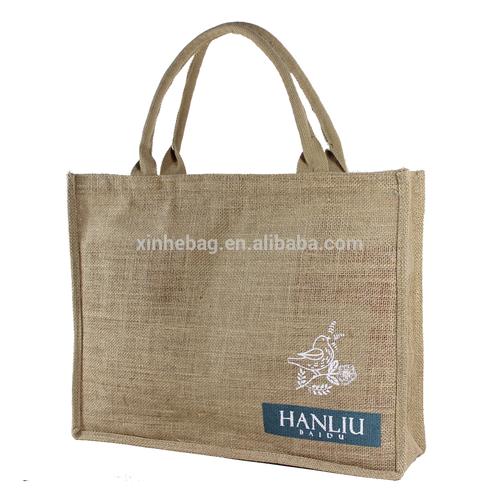 printed jute burlap bag