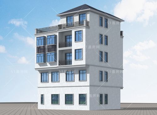 12x10农村四层半带商铺别墅设计图一二层门面三四层自住