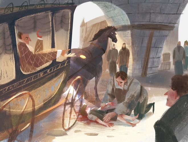 百词斩《双城记》配图|插画|商业插画|简晰jx - 原创