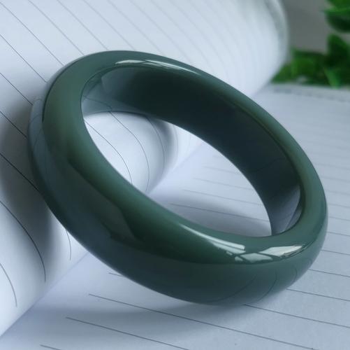 和田玉俄料碧玉粉青瓷蓝玉质油润细腻新疆山料玉石手镯附鉴定证书