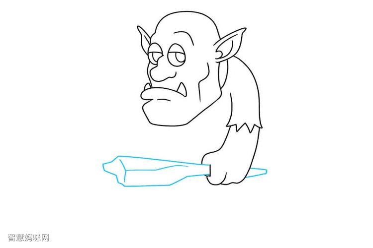 如何画绿巨魔简笔画