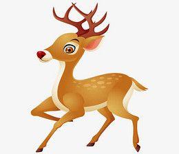 卡通手绘跑步可爱小鹿