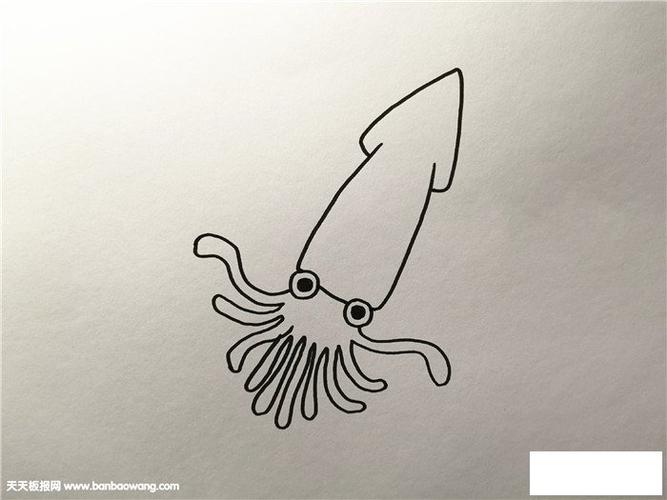 乌贼怎么画简单又好看-儿童简笔画大全