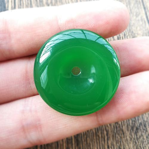 天然冰种绿玉平安扣挂坠玉石玛瑙男女女款保平项坠