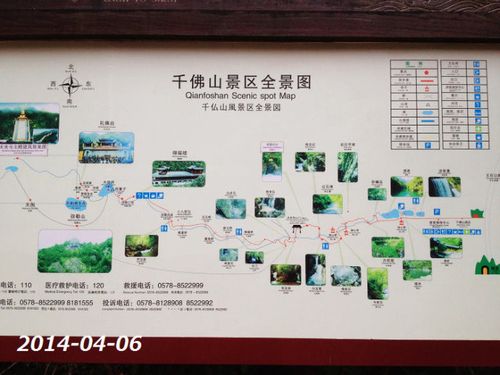 千佛山景区的游览线路示意图.