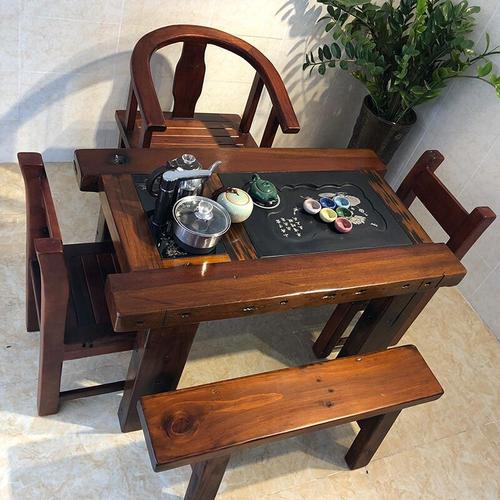 loey老船木茶桌椅组合小型阳台茶台家用中式家具实木功夫茶几户外茶桌