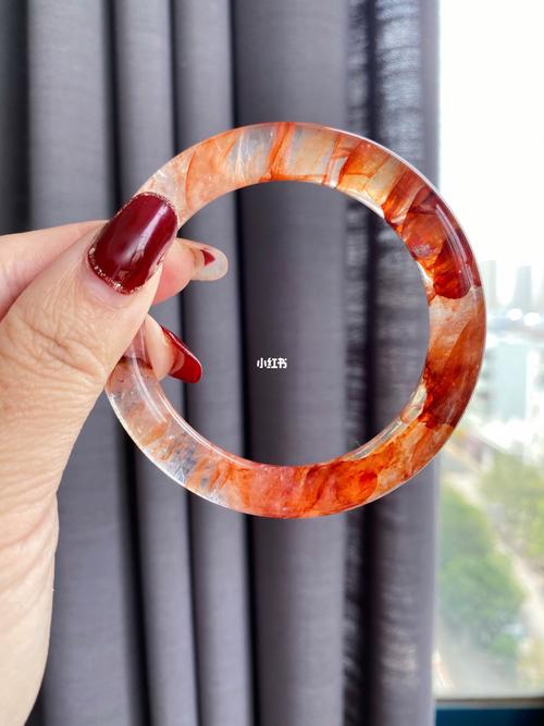 95我的新宠～红胶花小圆条 手镯～_手镯_镯子_橘红色_水晶_时尚