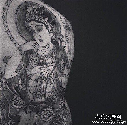 满背观音纹身图案