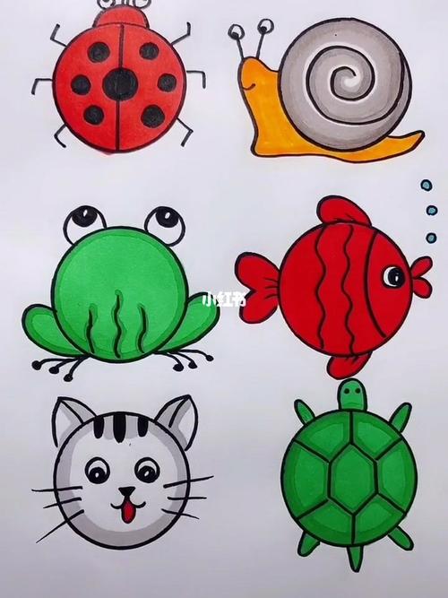 用圆圈画各种小动物_绘画_文化_绘画