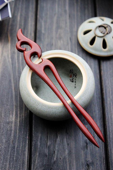 【大汉】残颜媚 汉服古装cos配饰发饰 科檀发簪发钗 凤簪.