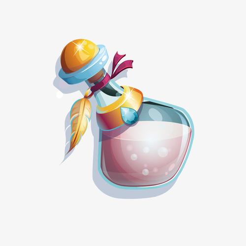 粉色药水圆形水晶瓶子免抠素材免费下载_觅元素51yuan