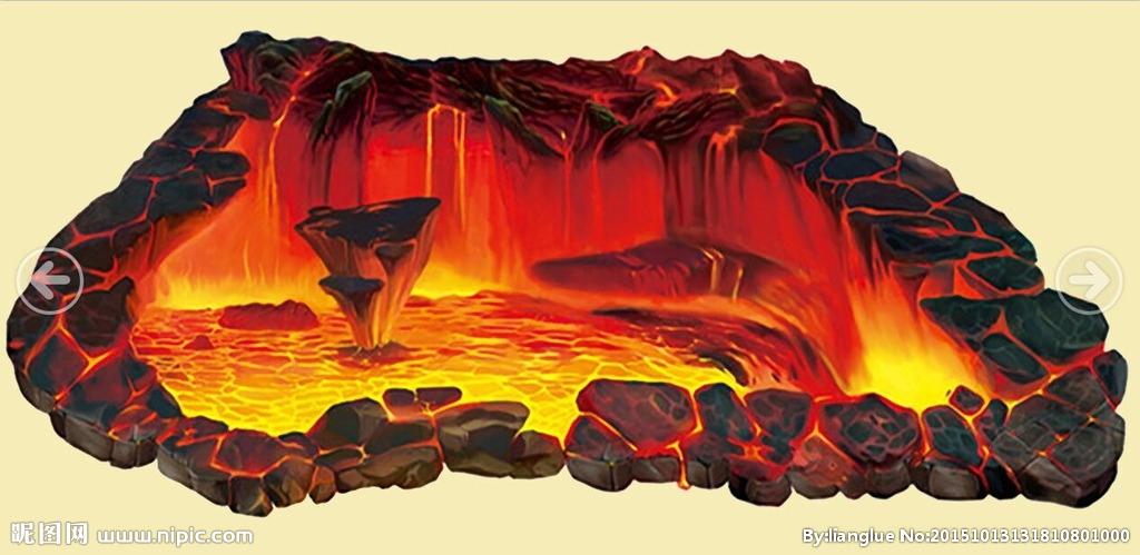 火山爆发岩浆3d画图片