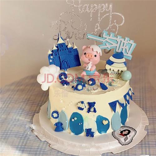 蛋壳奶嘴猪宝宝生日蛋糕同城生肖猪小猪蛋糕儿童男孩女孩北京上海广州