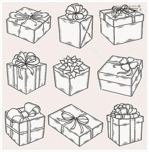 儿童礼品盒简笔画图片漂亮彩色礼物盒简笔画