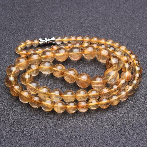 45.86克 5-11mm 天然金发晶女款水晶项链