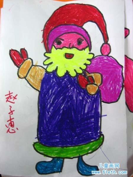 幼儿园小班圣诞老人儿童画图片