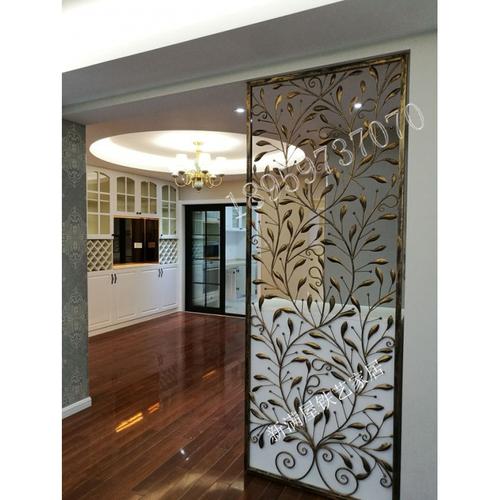 小美式田园风格铁艺隔断办公室屏风镂空窗花鞋柜客厅入户玄关定做