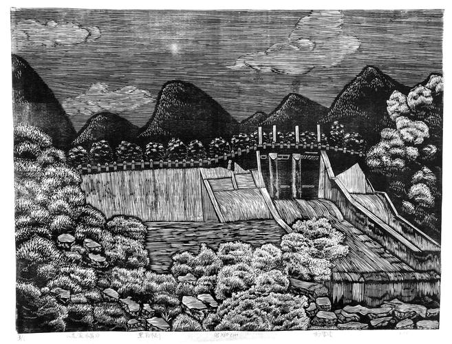 《黑白木刻风景写生》版画课程贵州民族大学美术学院版画(2)班指导