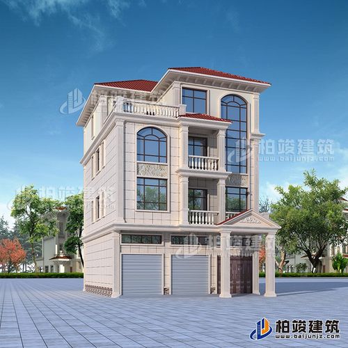 农村四层带商铺的房屋设计图纸,门面房带车库