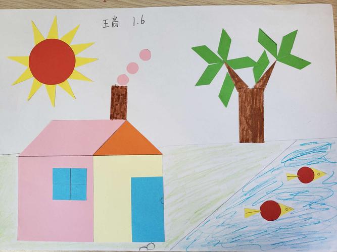 美篇 学习了平面图形,这些最简单的图形在孩子们的手中剪一剪,拼一拼