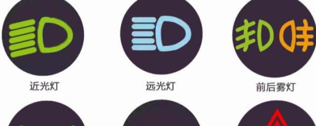 近光灯在仪表盘上是翠绿色标志,斜往下线是近光的标志;远光是在车内
