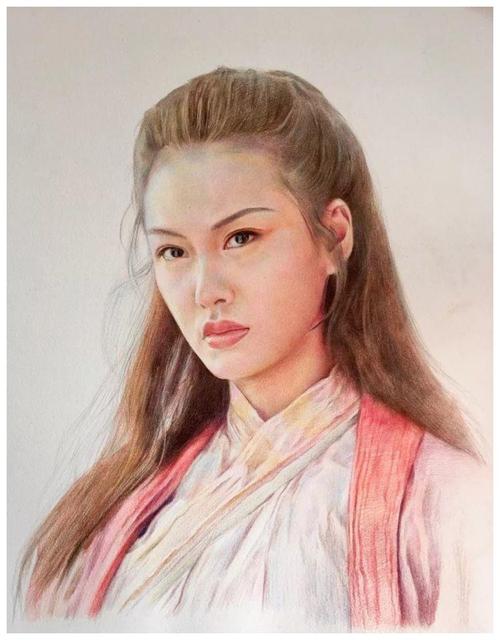 大神手绘‖紫霞仙子彩铅肖像步骤图