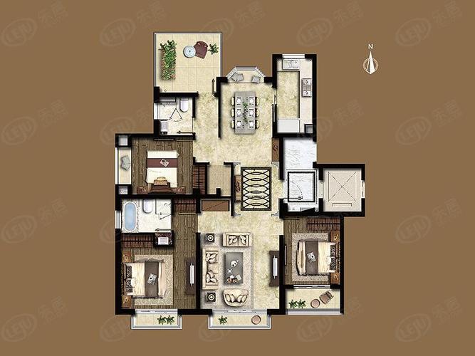 上海华发四季a9洋房户型户型图