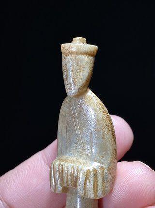 汉和田玉籽料白玉玉人把件挂件