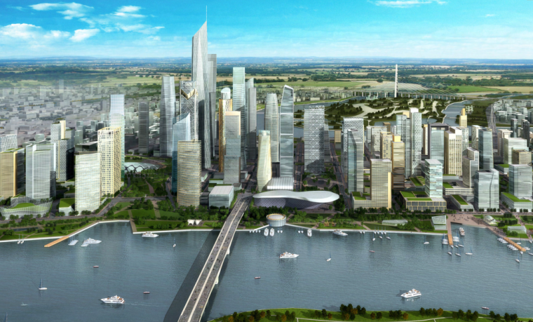 [天津]滨海新区中心商业商务区于家堡金融区方案文本 2 效果图