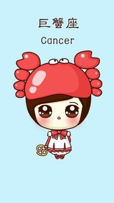 十二星座壁纸☆巨蟹座绘画女生
