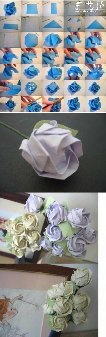 川崎玫瑰的折法折川崎玫瑰的教程