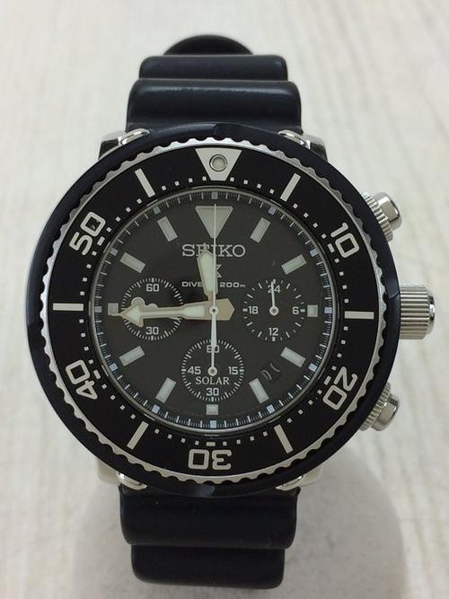精工seiko v175-0ds0 / prospex / 石英 / 指针式 / rubber / 黑色
